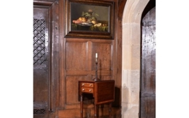 A Regency mahogany and satinwood banded Pembroke table
