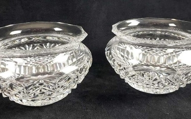 Set of 2 Marked Waterford Lismore Cut Crystal Round
