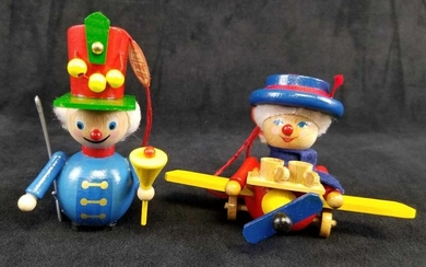 Set of 2 Steinbach GMBH German Wooden Toy Ornaments C