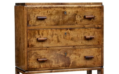 SMALL MID 20TH CENTURY BIRCH CHEST OF DRAWERS