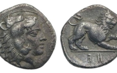 Southern Lucania, Herakleia, c. 432-420 BC. AR Diobol (12mm, 1.12g,...