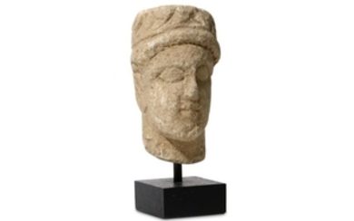 A STONE CYPRIOT HEAD