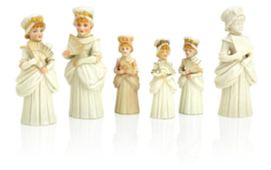 Town Girl: six Royal Worcester extinguishers