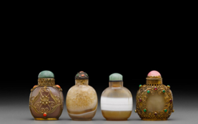Four agate snuff bottles