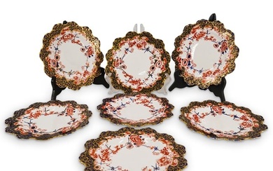 (7 Pc) Royal Crown Derby Porcelain Dessert Plates Set