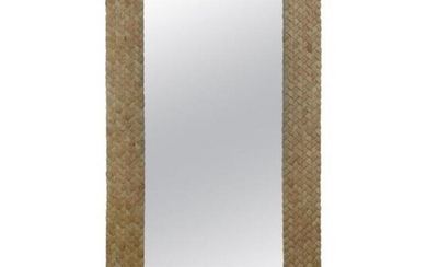 70s 96 Inch High Inlay Wooden Mirror