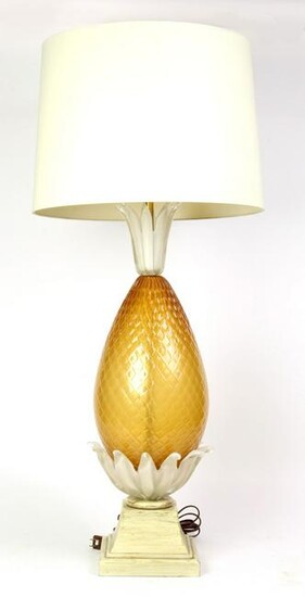 Barovier & Toso pineapple form Murano glass table lamp