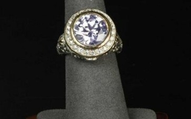 925 silver and amethyst stone ring, marked "925"