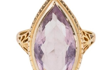 A Bicolor Gold and Amethyst Ring
