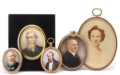 A COLLECTION OF FIVE MINIATURE PORTRAITS