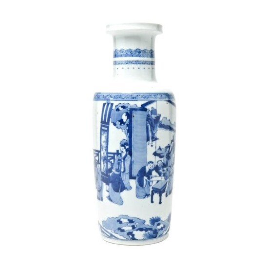 A Chinese Blue and White Mallet Figural Vase