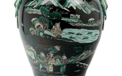 A Chinese Famille Noire Porcelain Vase
