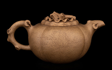 A Chinese Yixing Zisha Pottery Teapot