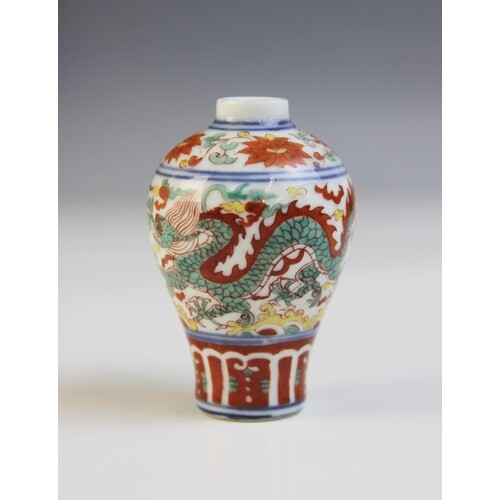 A Chinese porcelain vase, Qianlong mark, of miniature meipin...