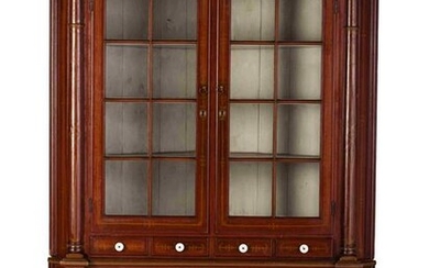 A Chippendale Painted Cherrywood Corner Cupboard