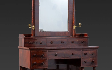 A Classical Brass Mounted Mahogany Gentleman's Dressing Table
