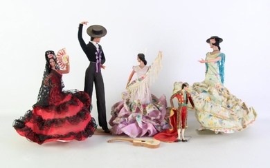 A Collection of Retro Matador Dolls Together with Flamenco Dancers