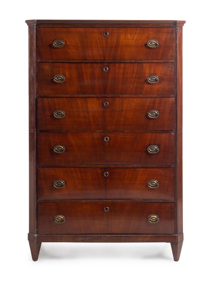 A Directoire Style Mahogany Tall Chest