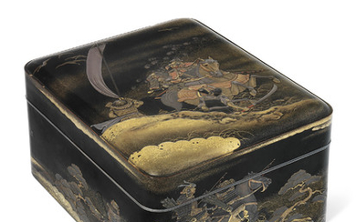 A FINE JAPANESE LACQUER TEBAKO (ACCESSORY BOX), SIGNED IN GOLD LACQUER TO THE BASE SHORYU (SHORYU SEGAWA) AND WITH KAKIHAN, MEIJI - TAISHO PERIOD (EARLY 20TH CENTURY)
