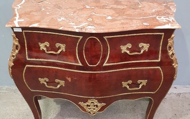 A FRENCH STYLE MARBLE TOP COMMODE