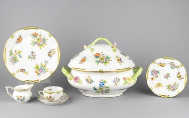 A Herend porcelain part tea set and tureen