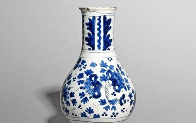 A London delftware bottle or vase c.1700-20, painted...
