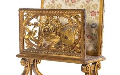 A Louis XVI Style Giltwood Folio Stand