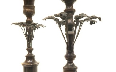 A Pair of Bronze Candlesticks