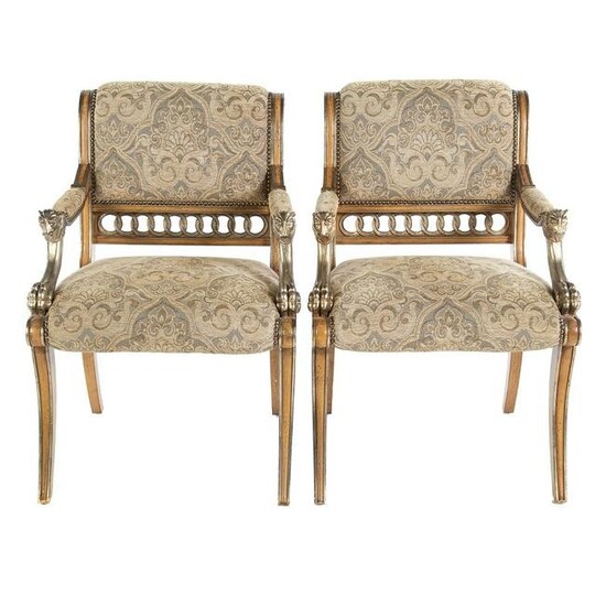 A Pair of Ferguson Copeland Regency Style Arm Chairs