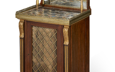A REGENCY STYLE ORMOLU-MOUNTED SPECIMEN MARBLE, MAHOGANY, INDIAN ROSEWOOD, AND PARCEL-GILT CHIFFONNIER PARTS EARLY 19TH CENTURY