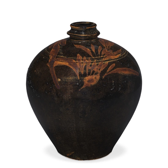 A RUSSET-PAINTED BLACK-GLAZED BOTTLE, XIAOKOU PING CHINA, SONG-JIN DYNASTY (AD 960-1234)