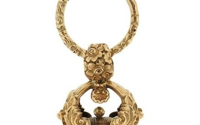 A Regency gold fob seal, with foliate decoration...