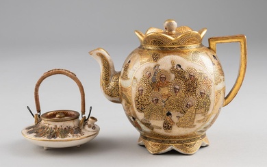 A Satsuma pottery teapot and cover, 4 in. (10.2 cm.) h.