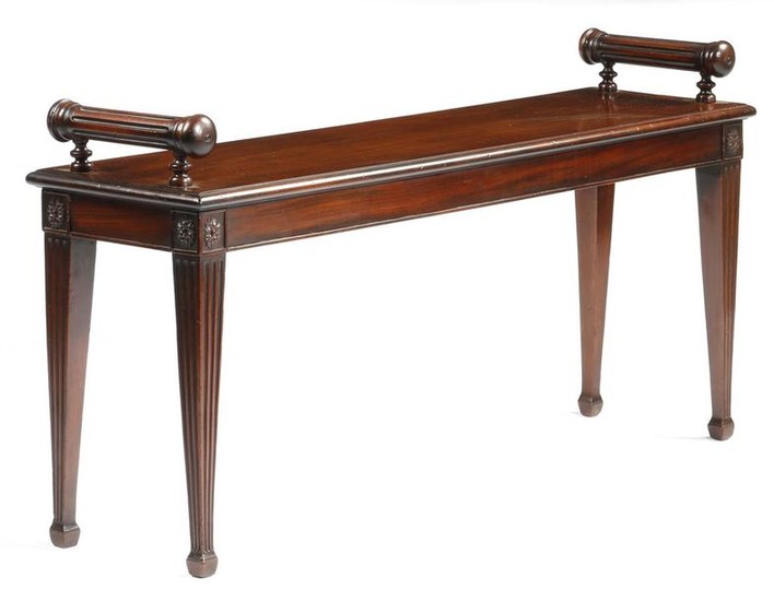 A Victorian mahogany hall bench in George III styl…