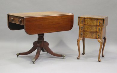 A Victorian mahogany single pedestal Pembroke table, height 72cm, width 100cm, depth 91cm, together