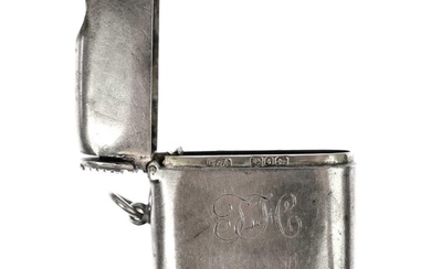A Victorian silver 'THE UNITY PATENT' vesta case with cigar ...