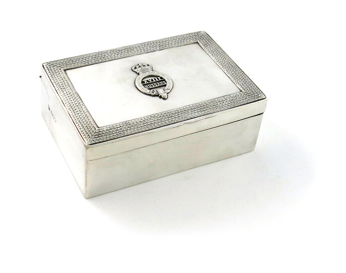 A Victorian silver regimental cigarette box