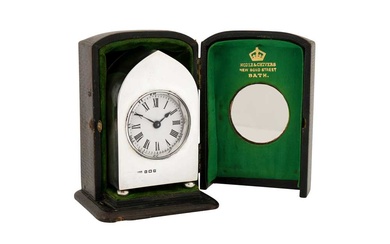 A cased Edwardian sterling silver timepiece or ‘carriage clock’, Birmingham 1906 by Henry Clifford Daivs