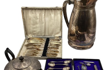 A collection of sterling silver and white metal items...