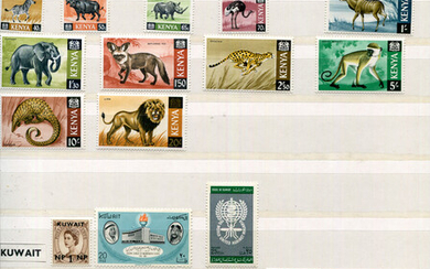 A collection of world mint stamps in five albums, including Ascension 1956 to 10 shillings, Australi