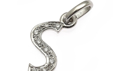 SOLD. A diamond pendant in the shape of the letter "S" set with numerous brilliant-cut...