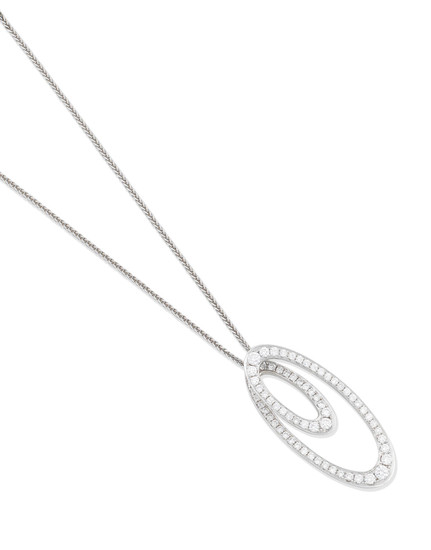 A diamond-set pendant necklace, by