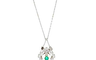 A gem-set pendant necklace