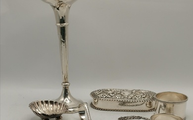 A group of assorted silver items including a French silver p...