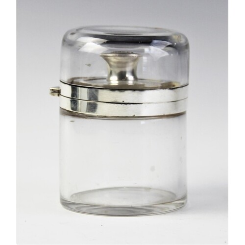 A large Victorian silver mounted glass vanity jar by Goldsmi...