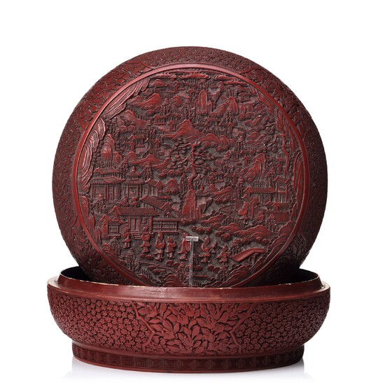 A large red box with cover, Qing dynasty (1664-1912).