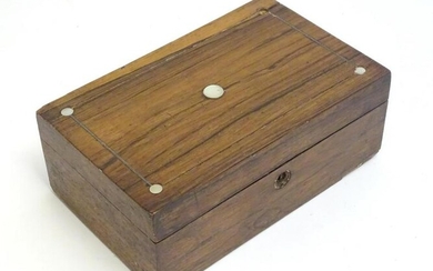 A late 19th / early 20thC walnut box with inlaid mother