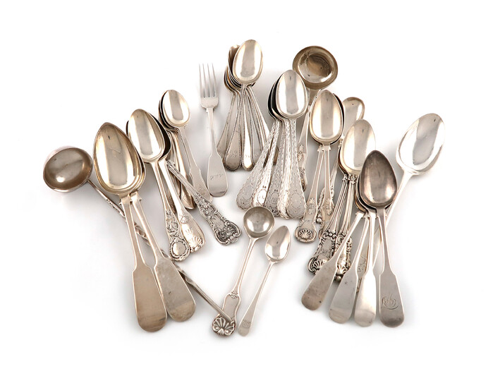 A mixed lot of Scottish silver flatware