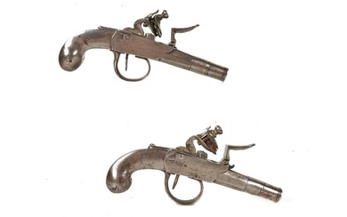A pair of Continental all steel Flintlock pistols