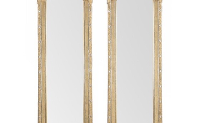 NOT SOLD. A pair of large Swedish hall mirrors, silvered and gilded gesso and wood. Mid-19th century. H. 262 cm. W. 75 cm. (2). – Bruun Rasmussen Auctioneers of Fine Art